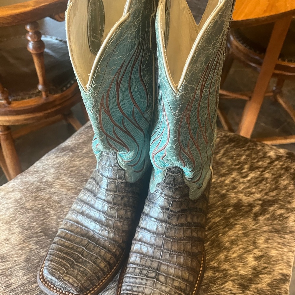 Blue and Brown Cowboy Boots